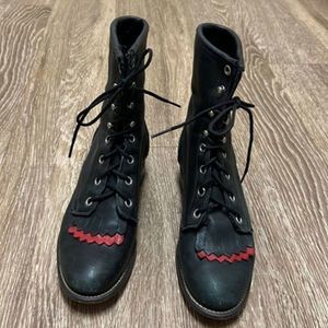 Vintage Laredo Women's Black Roper Western Lace Up Kiltie Boots